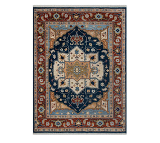 Amarah 8x10 Blue Medallion Persian Serapi Wool Rug