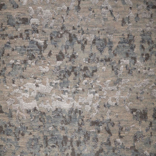 Modern hand-knotted rug in taupe and grey with abstract speckled design, 8x10 area