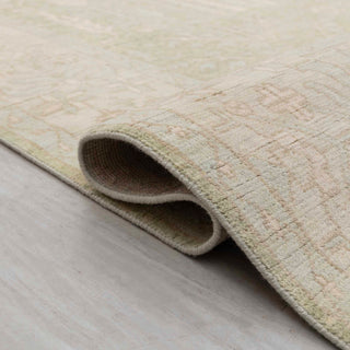 Moss green tree-of-life wool rug, low pile 9x12 carpet ideal for calm living rooms and bedrooms