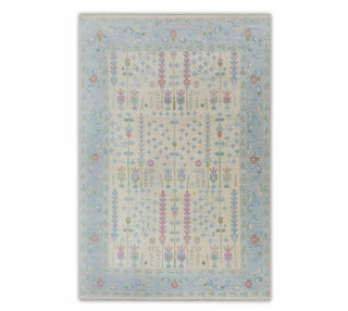 Muted Modern Turkish Oushak Handmade Soft Feel Wool Neutral Look Rug