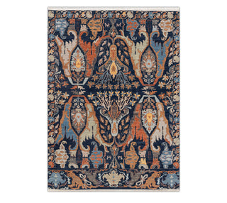 Navy Wool Vintage Persian Finish Fine Quality Weave Living Room Rug 