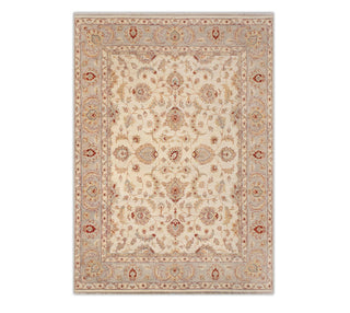 Kelsey - 8x10 High KPSI Persian Ziegler Ivory Gray Fine Quality Hand Knotted Wool Rug