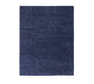 Blue Moroccan Ribbed Berber Shag Handmade Wool custom size Rug