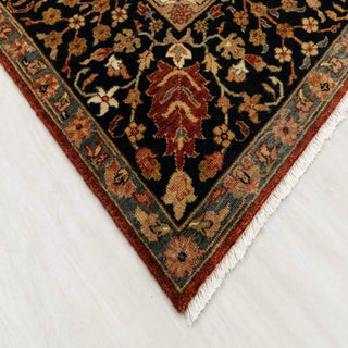 Oriental Persian hand-knotted wool rug in rust, olive, and cream with dark border, ideal 8x10 living rug