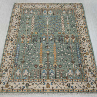 Tree of Life 8x10 Sage Green Garden View Wool Rug