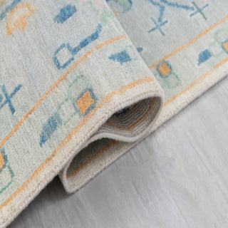 Pastel tree-of-life wool rug, soft pile 8x10 carpet ideal for kids room, nursery, bright living room