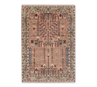 Pink Persian Tree of life Modern Designer Soft Oushak Turkish Style Wool Ushak