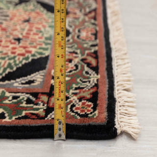 2'6x10 Ft Black Modern Persian Inspired Wool Runner