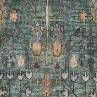 Tree of Life 8x10 Sage Green Garden View Wool Rug