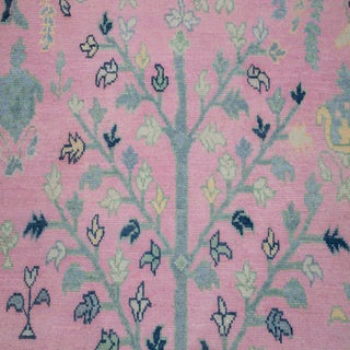 Petaline Blush Pink Tree of Life Inspired Oushak Rug