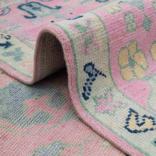 Petaline Blush Pink Tree of Life Inspired Oushak Rug