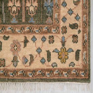 Olivia - 8x10 Green Wool Hand Knotted Tree Of Life Rug