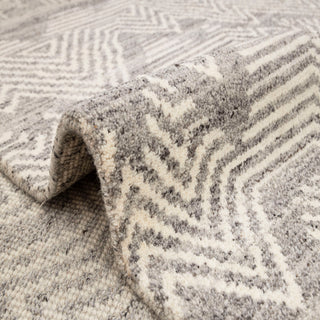 Norris- 8x10 Wavecrest Ivory Natural Wool Hand Knotted Rug
