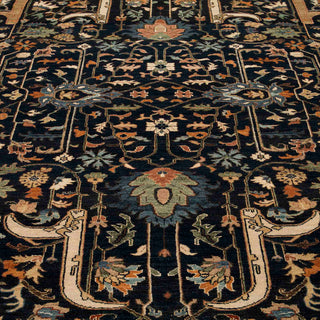 Ramin - 8x10 Traditional Persian Tabriz Navy Wool Area Rug