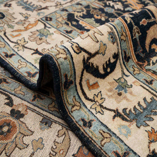 Ramin - 8x10 Traditional Persian Tabriz Navy Wool Area Rug