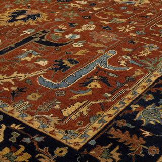 Ramin - 9x12 Rust Authentic Persian Tabriz Reproduction Wool Rug