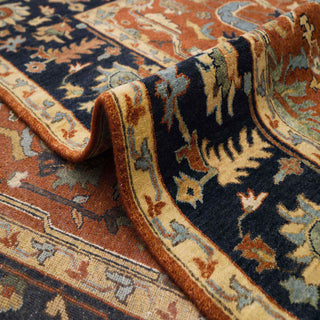 Ramin - 9x12 Rust Authentic Persian Tabriz Reproduction Wool Rug