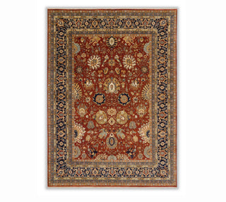 Red Blue Persian Reproduction Tabriz High Density Premium Quality Wool Rug