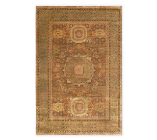 Red Green Mamluk High Quality Hand Knotted Antique Finish Persian Style Rug