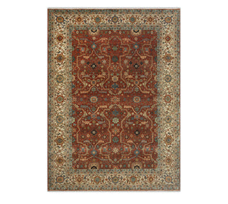 Red Rust Persian Retro Mahal Hand Knotted High KPSI Wool Rug