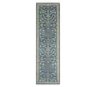 Runner Rug Blue Persian Hand Knotted Soft Thick Plush Feel Wool Staircase Runner / Hallway Rug, CUSTOMIZE in any SIZE