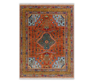 Rust Colourful Persian Style Handmade wool rug for living room customize in any size