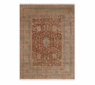 Rust Tan Oushak Turkish Soft Wool Soft Hand Knotted Wool Custom size area Rug for bedroom Livingroom