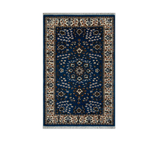 Arash 2'6x4 Royal Blue Persian Floral Wool Rug