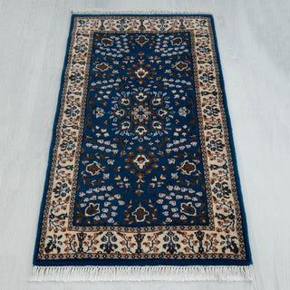 Arash 2'6x4 Royal Blue Persian Floral Wool Rug