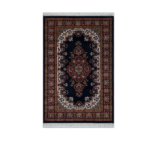 Maziar 2'6x4 Deep Navy Traditional Oriental Inspired Wool Rug