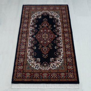 Maziar 2'6x4 Deep Navy Traditional Oriental Inspired Wool Rug