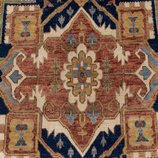 Moshari - 12x15 Large Area Red Blue Persian Hand Knotted Serapi