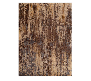 8x10 Beige Brown Wool & Silk Hand Knotted Modern Abstract Indo Nepali Fine Quality Soft Feel Rug For Living Room