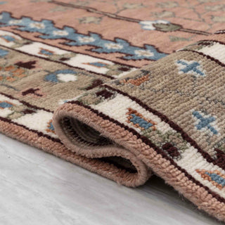 Terracotta tree-of-life wool rug, symbolic floral design, soft pile 8x10 carpet for living room