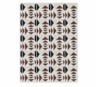 Tribal Pattern Inspired Hand Stitched Philippine fiber Abaca Rug