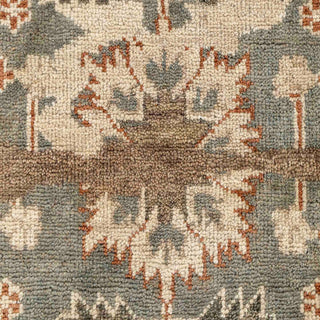 Turkish-style Oushak hand-knotted rug with tribal medallion motif in rust, taupe, teal, ivory, large 9x12.