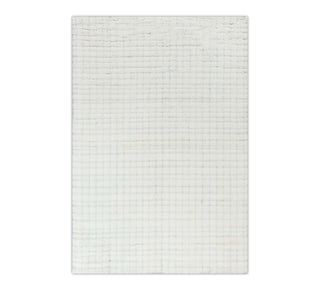 White Cheque Box Soft Wool Rug Moroccan Beni Ourain Hand Knotted Wool Rug