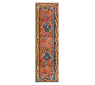 ersian Runner Rug Rust Gold Hand Knotted Soft Thick Plush Feel Wool Staircase Runner / Hallway Rug, CUSTOMIZE in any SIZE