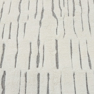 Amelia - White Grey Wool Moroccan Beni Ourain Wool Rug