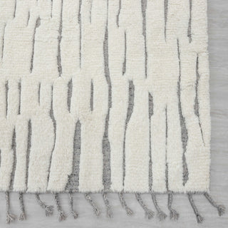 Amelia - White Grey Wool Moroccan Beni Ourain Wool Rug