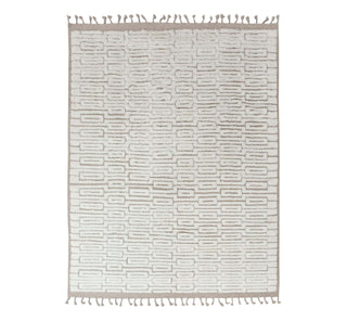 Bohemian Shag Geometric Design Hand Knotted Moroccan Beni Ourain Berber Ru
