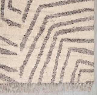 Abby Le 8x10 Ivory Plush Feel Moroccan Natural Wool Rug