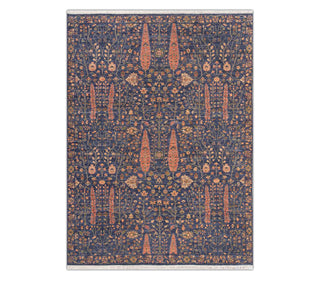 navy wool Persian Retro Cypress Tree High Quality Soft Hand Knotted Hand Spun Wool Rug