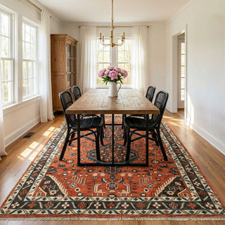 Raymond Rust Medallion Hand Knotted Woolen Rug